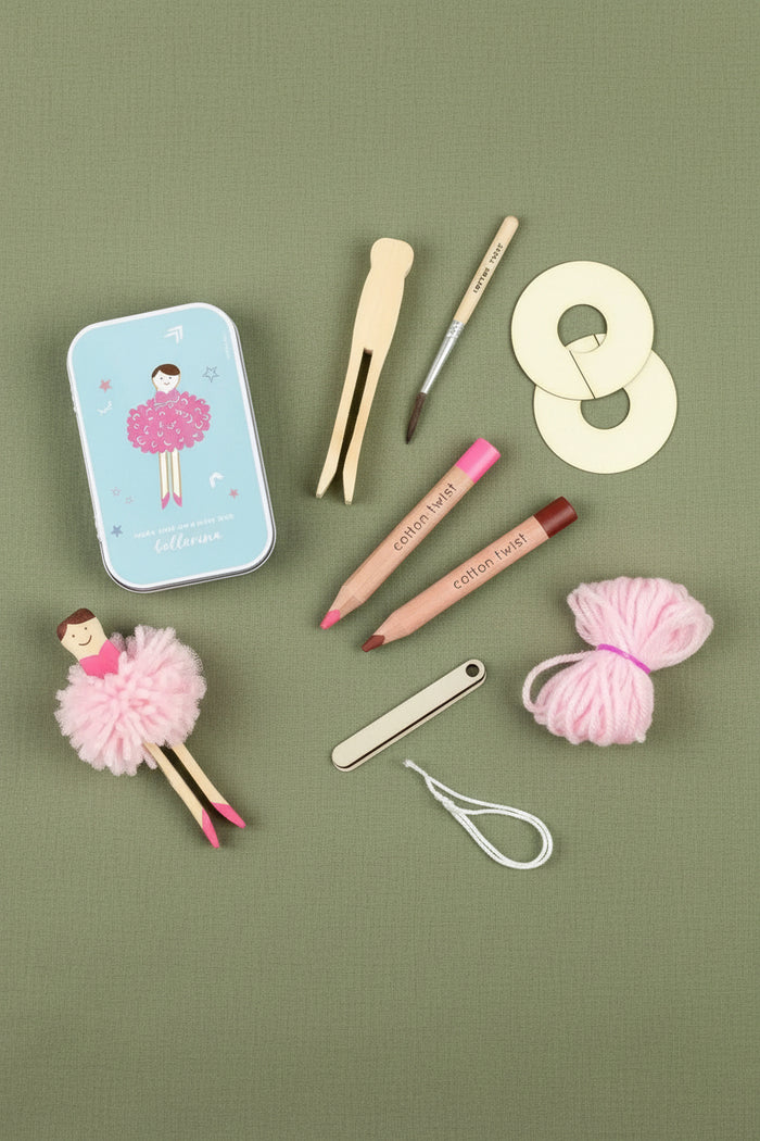 Make Your Own Pom Pom Ballerina Gift Kit Sibling Gifts Cotton Twist