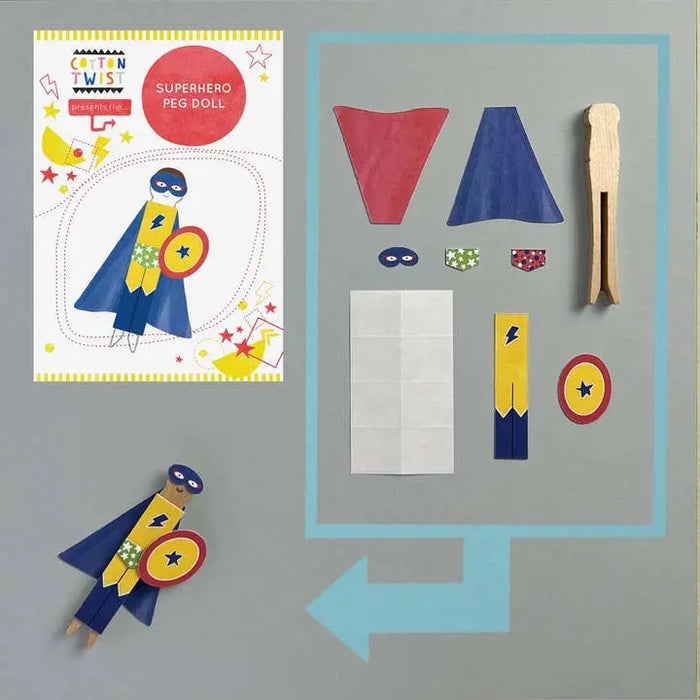Make Your Own Superhero Peg Doll Sibling Gifts Cotton Twist