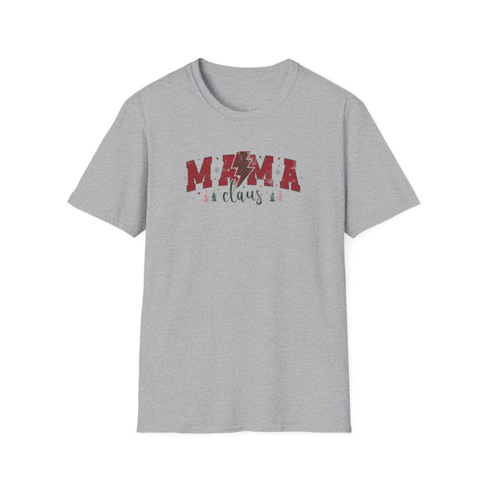 natural coloured t-shirt with bold Mama Claus Christmas print