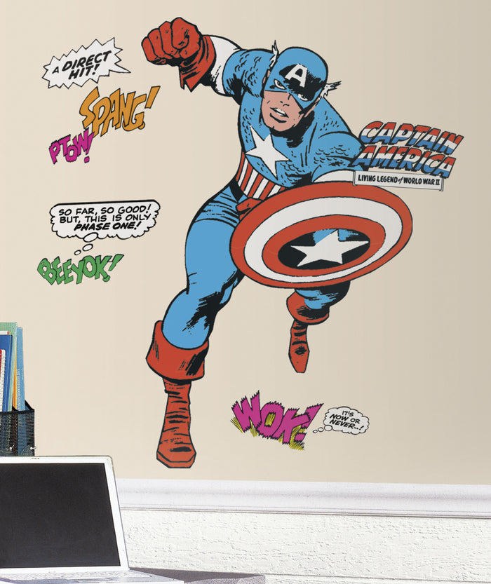 Marvel Classic Captain America Peel and Stick Giant Wall Decals