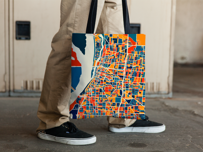 Memphis Map Tote Bag - Tennessee Map Tote Bag 15x15