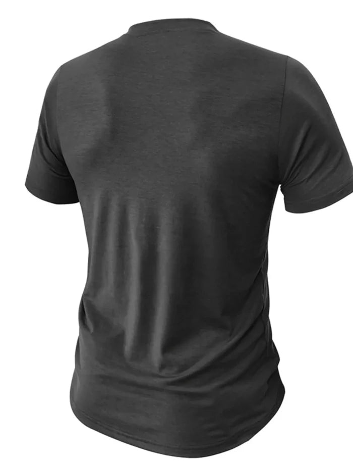 Men's American Flag Short Sleeve Henley Top