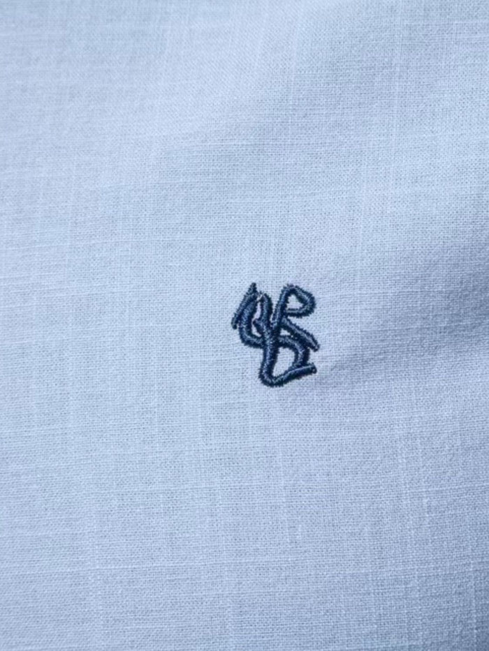 Men's Full Size Button Down Embroidered Shirt Plus Size Fashion