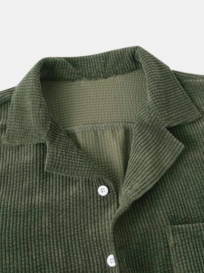 Men's Full Size Classic Textured Top and Shorts Set Plus Size