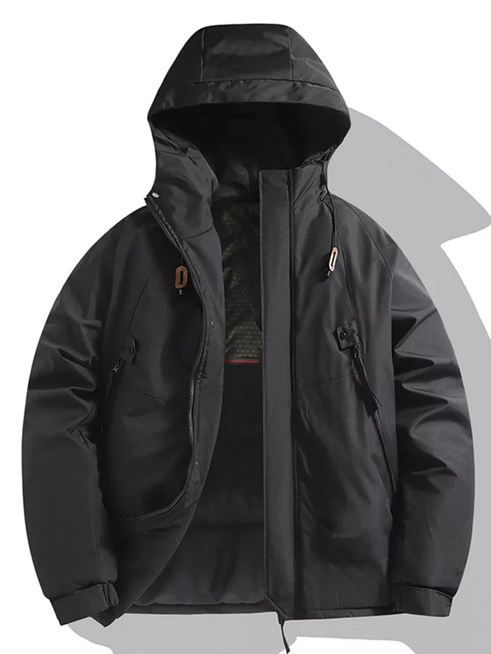 Men's Full Size Hooded Padded Winter Coat Plus Size