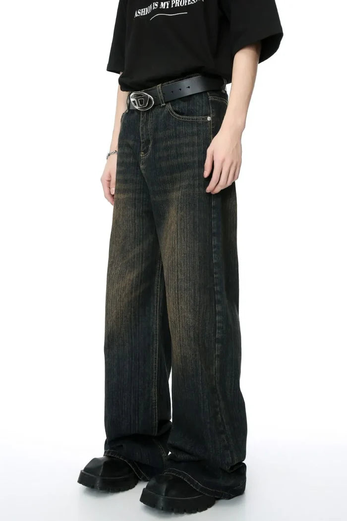 Men's Hight Rise Wide Leg Jeans