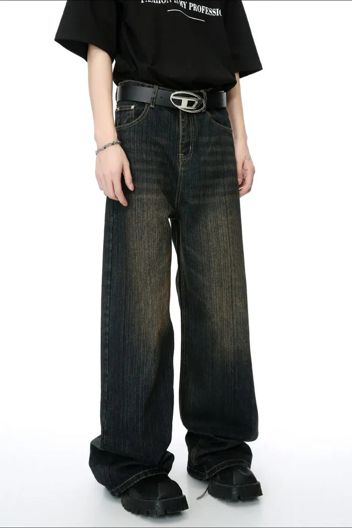Men's Hight Rise Wide Leg Jeans