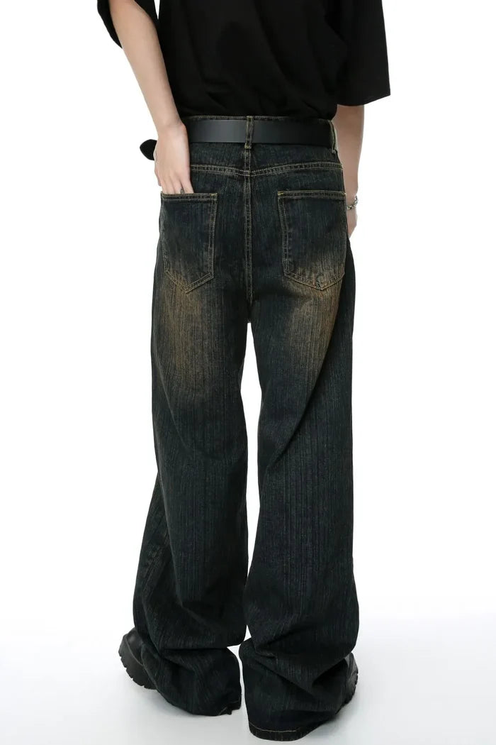 Men's Hight Rise Wide Leg Jeans