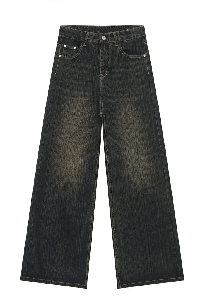 Men's Hight Rise Wide Leg Jeans