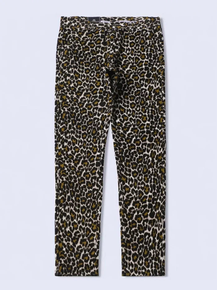 Men's Leopard Print Slim-Fit Pants