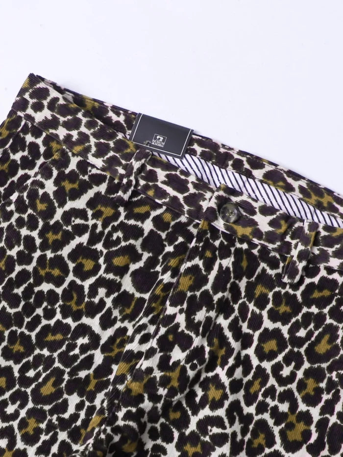 Men's Leopard Print Slim-Fit Pants