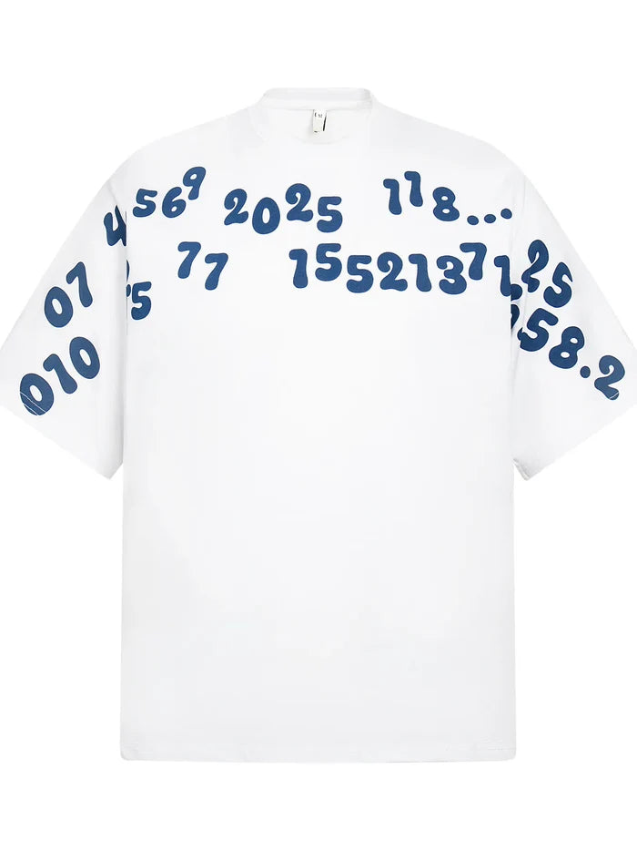 Men's Number Print Short Sleeve Oversized T-Shirt