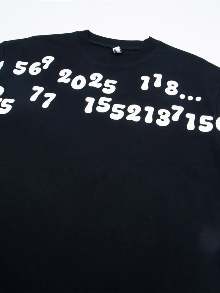 Men's Number Print Short Sleeve Oversized T-Shirt