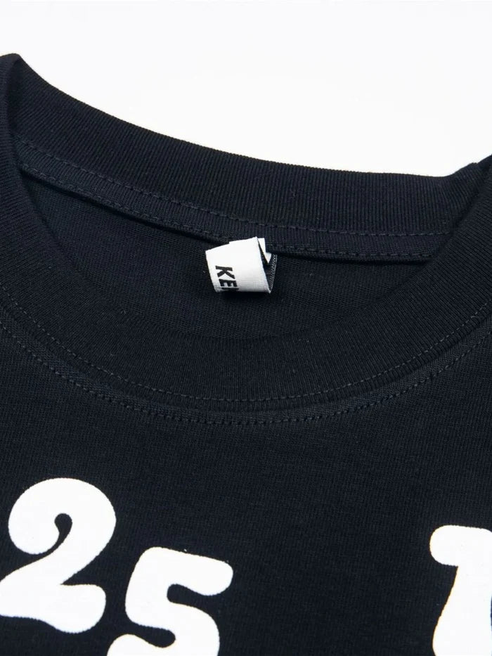 Men's Number Print Short Sleeve Oversized T-Shirt