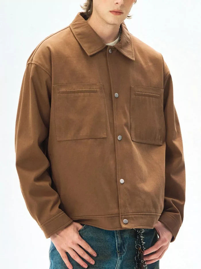 Men's Plus Size Casual Snap Down Jacket