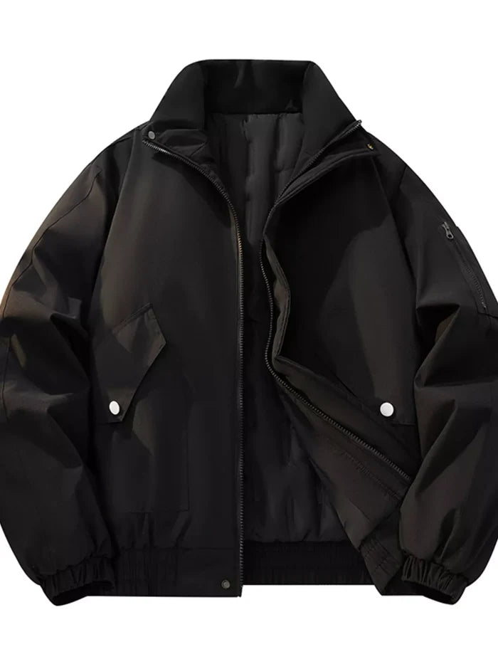 Men's Plus Size Casual Stand Collar Lightweight Bomber Jacket