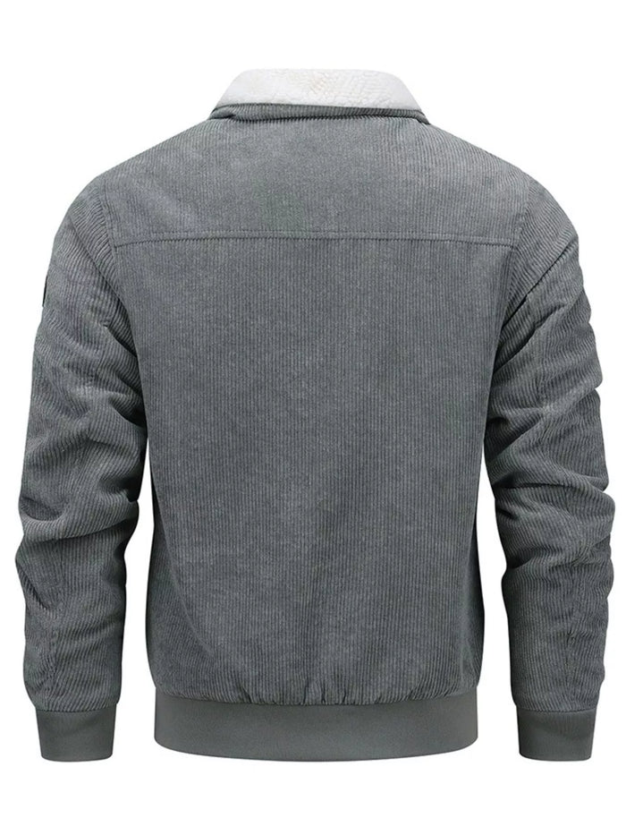 Men's Plus Size Corduroy Sherpa Lined Winter Coat