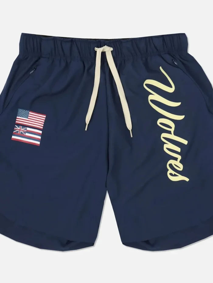 Men's Plus Size Drawstring US Flag Active Shorts