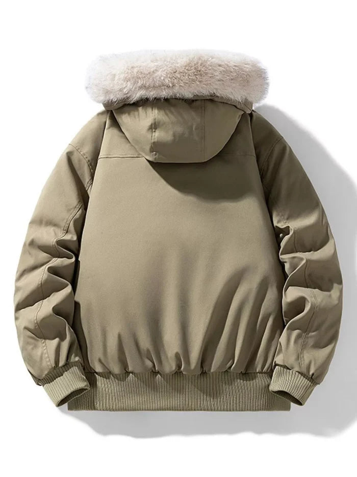 Men's Plus Size Fur Hooded Warm Padded Coat
