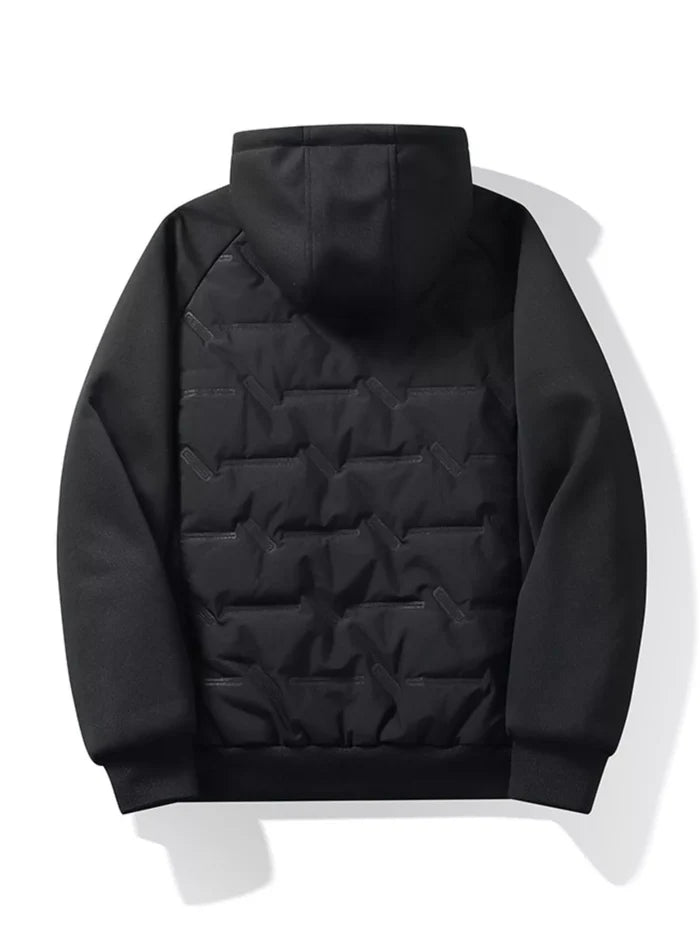 Men's Plus Size Hooded Padded Front Zip-Up Jacket