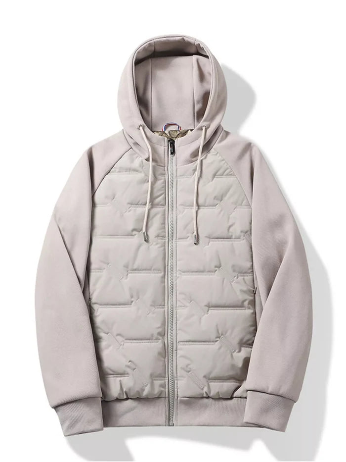 Men's Plus Size Hooded Padded Front Zip-Up Jacket