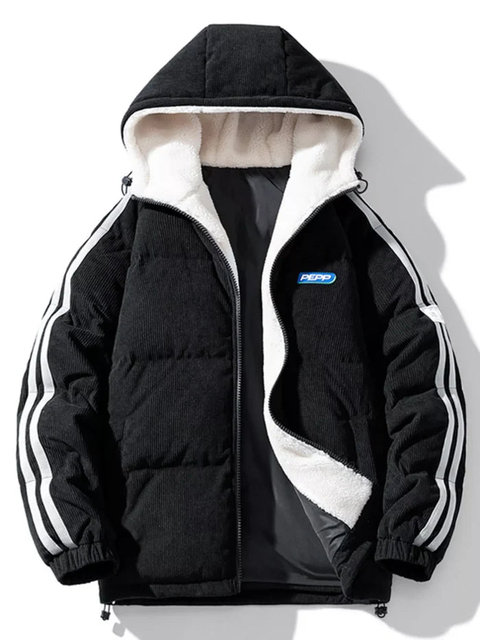 Men's Plus Size Hooded Zip Up Padded Jacket