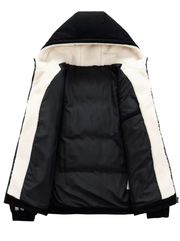 Men's Plus Size Hooded Zip Up Padded Jacket
