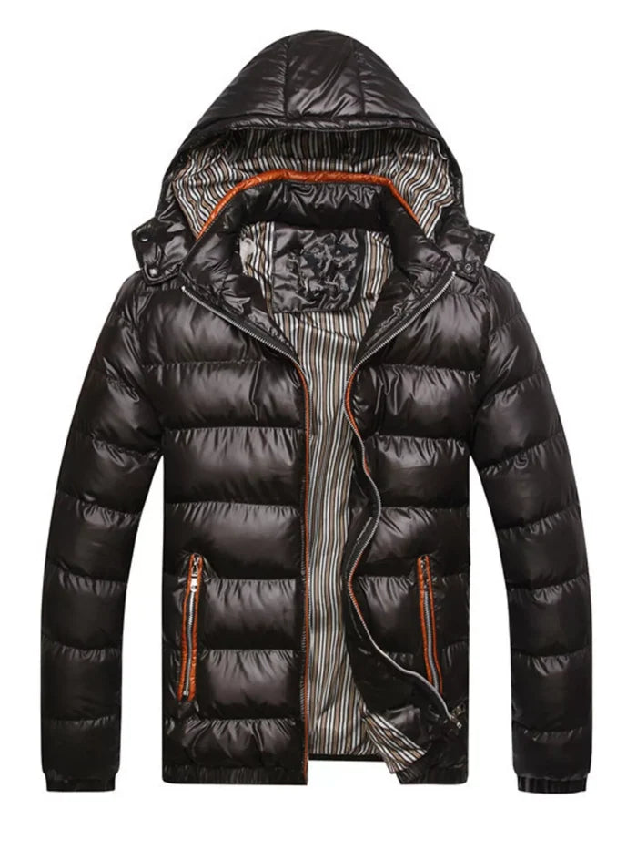 Men's Plus Size Lightweight Hooded Puffer Jacket