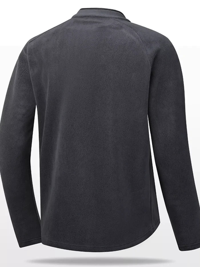 Men's Plus Size Quarter Zip Long Sleeve Top
