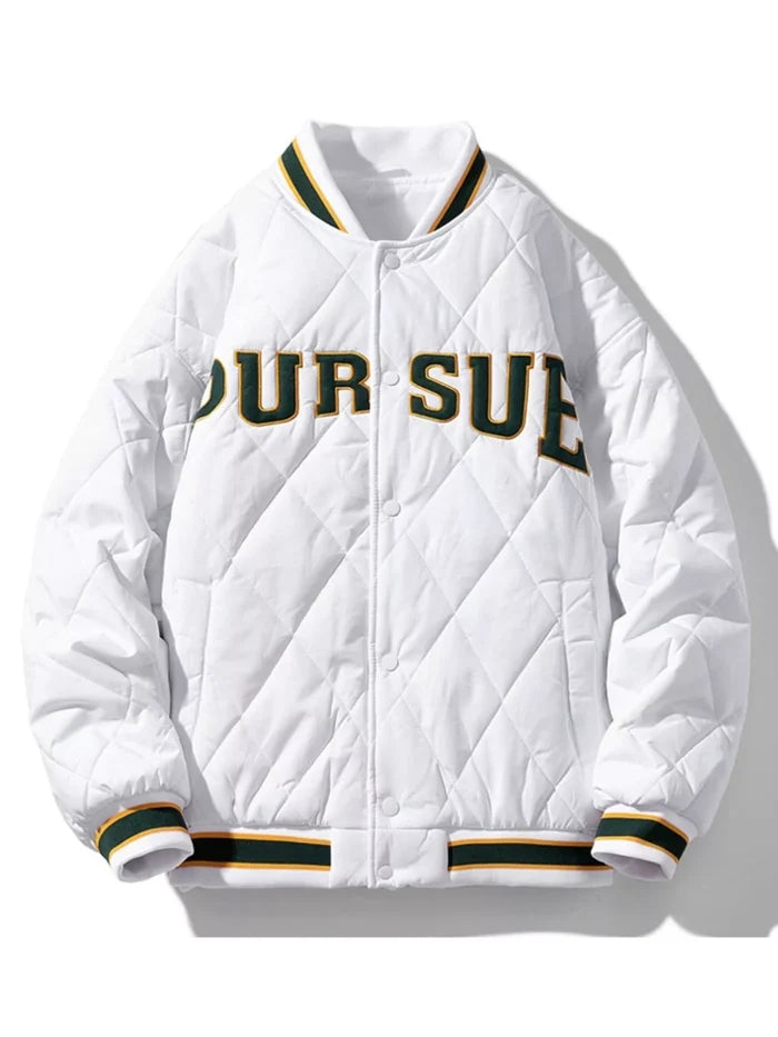 Men's Plus Size Quilted Padded Snap Down Jacket