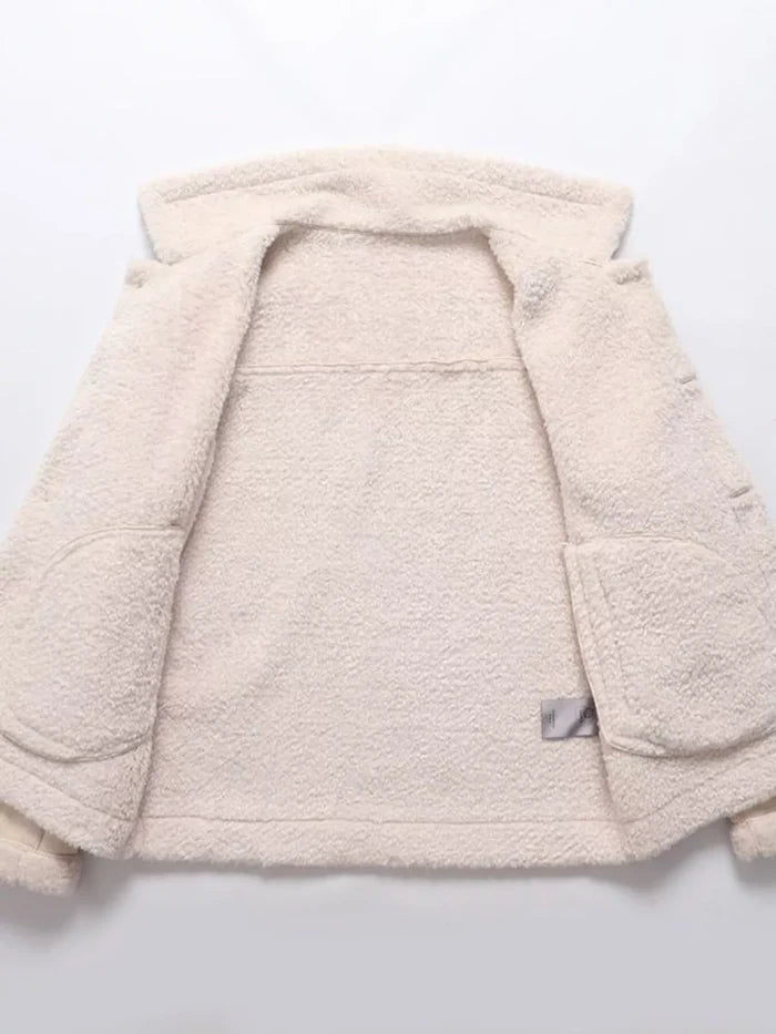 Men's Plus Size Shearling Lined Button Up Jacket