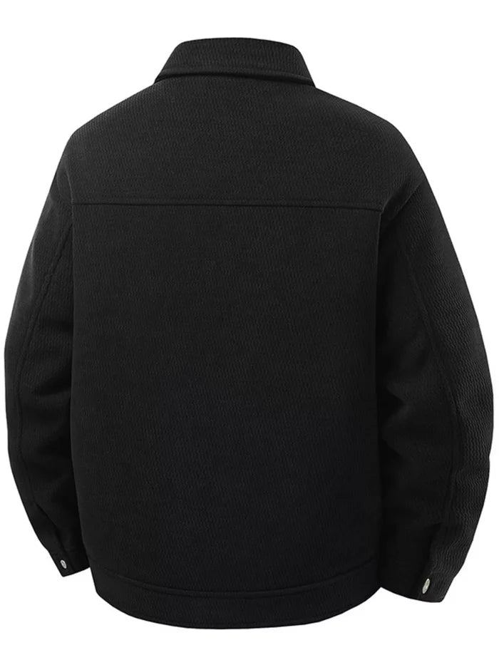 Men's Plus Size Snap Down Long Sleeve Jacket