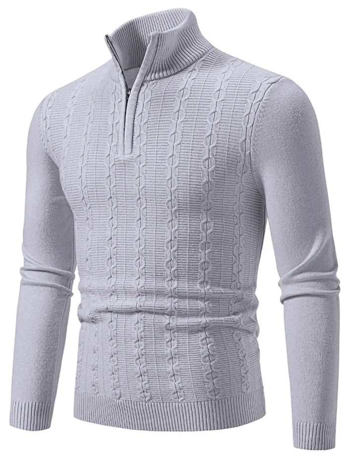 Men's Plus Size Texture Turtleneck Long Sleeve Sweater