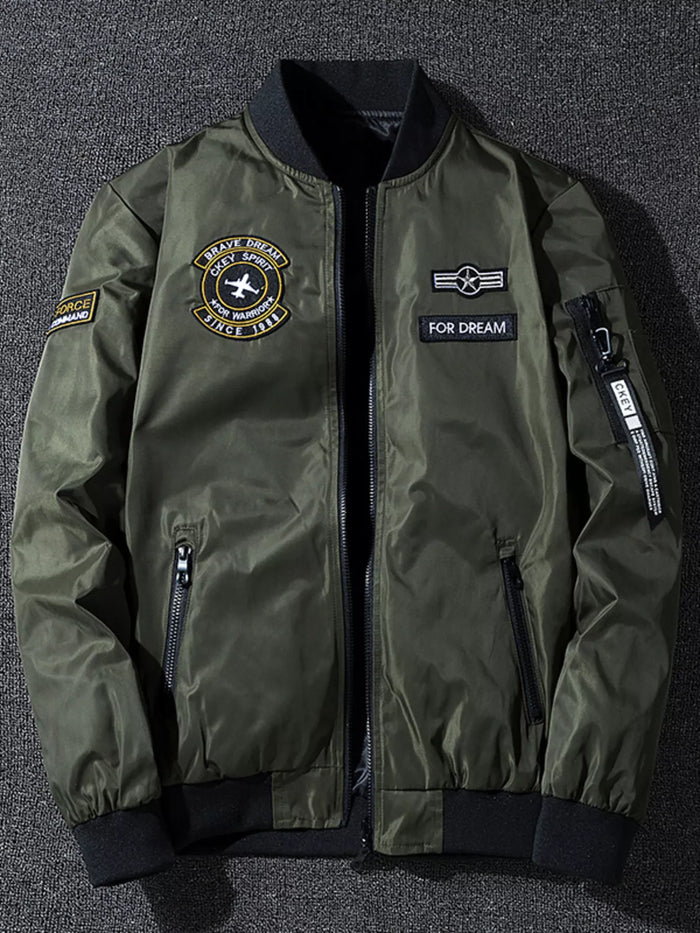 Men's Plus Size Zip Up Bomber Jacket