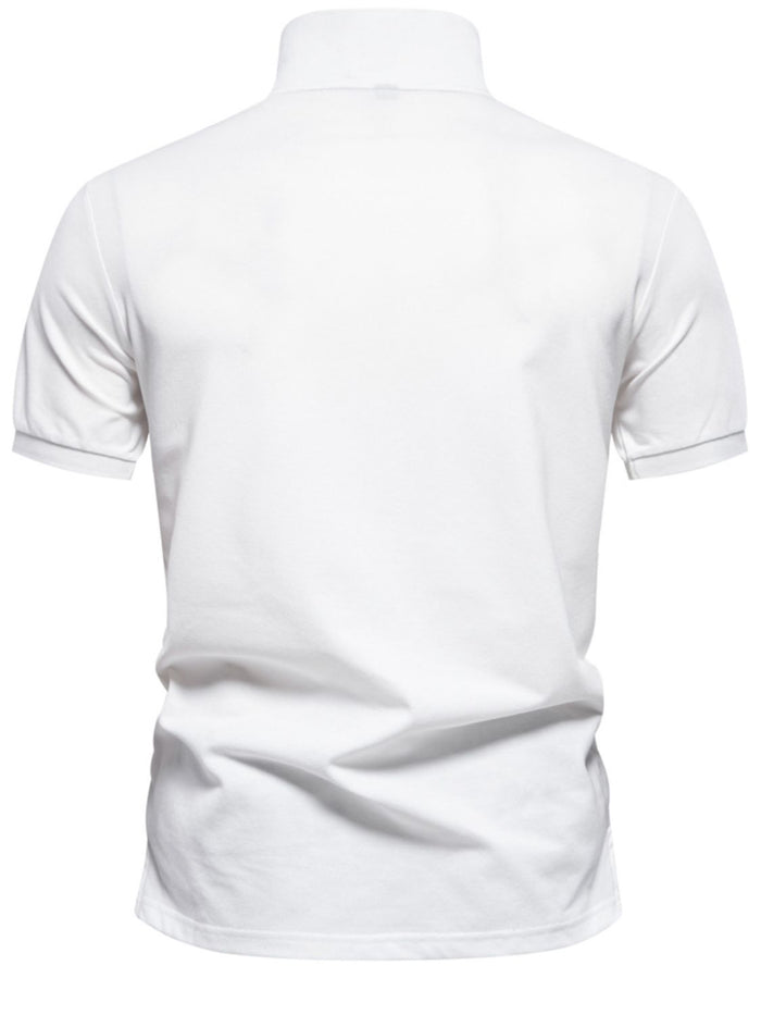 Men's Printed Collared Neck Short Sleeve Polo for Style