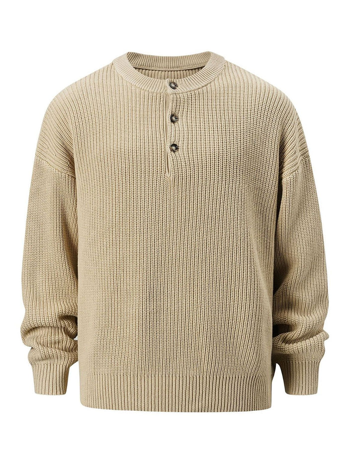 Men's Round Neck Long Sleeve Sweater for Ultimate Comfort