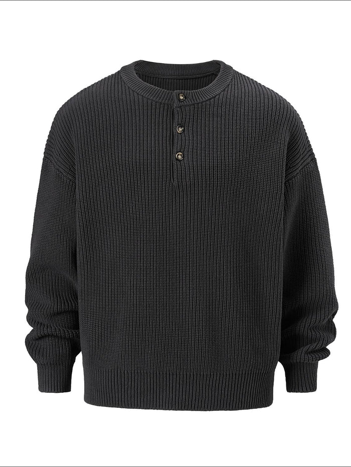 Men's Round Neck Long Sleeve Sweater for Ultimate Comfort