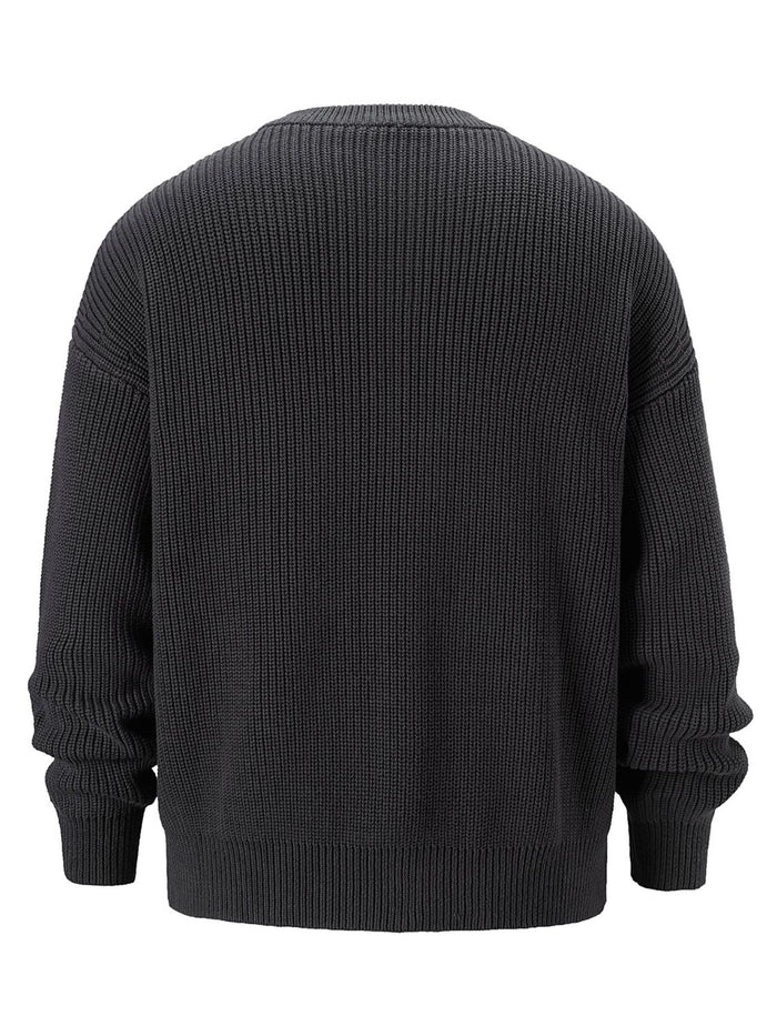 Men's Round Neck Long Sleeve Sweater for Ultimate Comfort