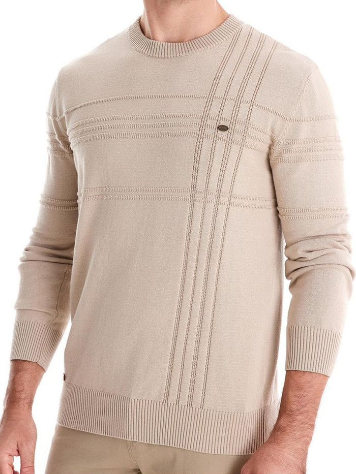 Men's Round Neck Striped Sweater for Stylish Comfort