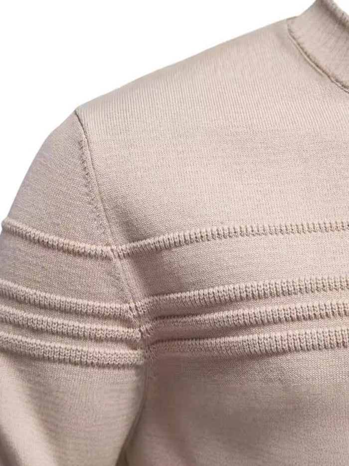 Men's Round Neck Striped Sweater for Stylish Comfort