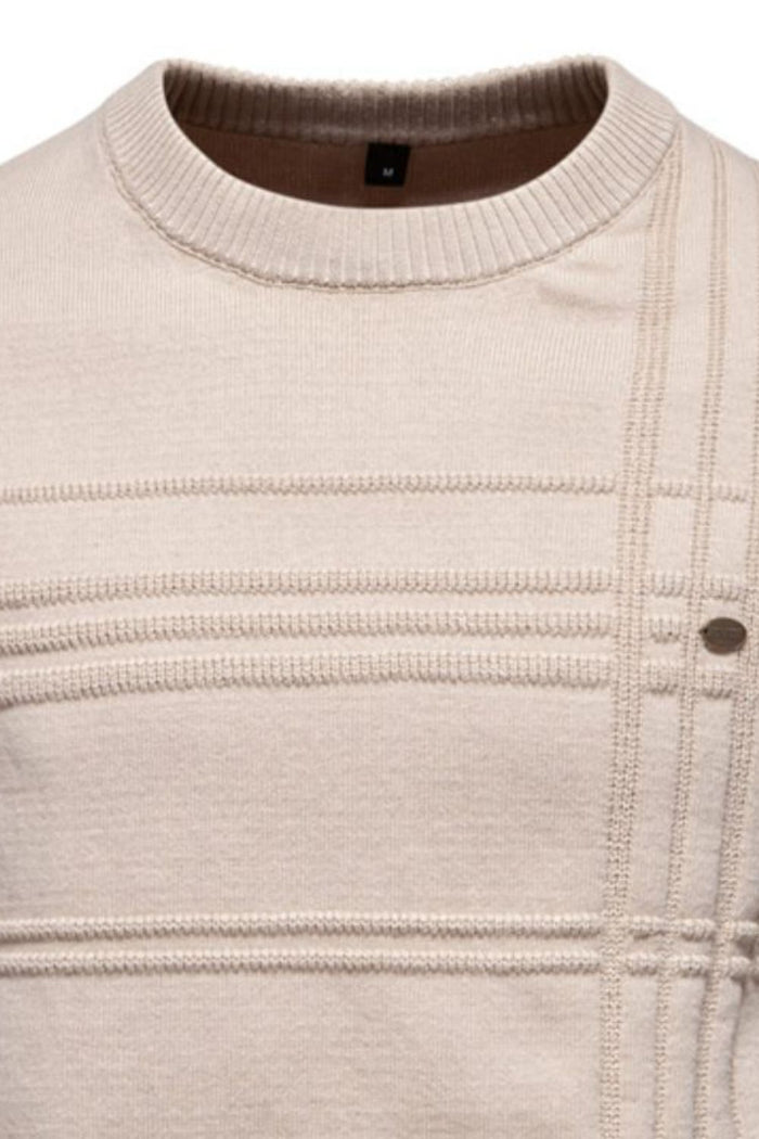 Men's Round Neck Striped Sweater for Stylish Comfort