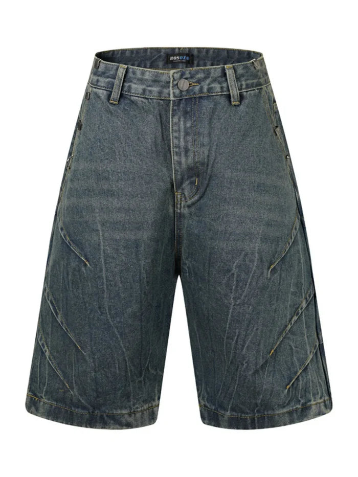 Men's Washed Denim Shorts