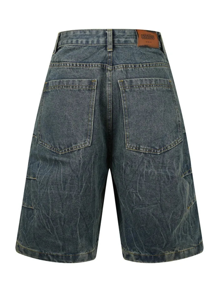 Men's Washed Denim Shorts