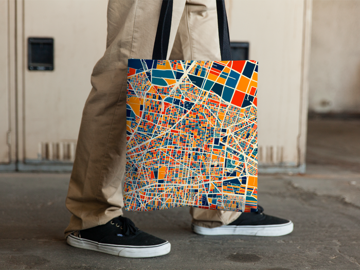 Mexico City Map Tote Bag - Mexico Map Tote Bag 15x15
