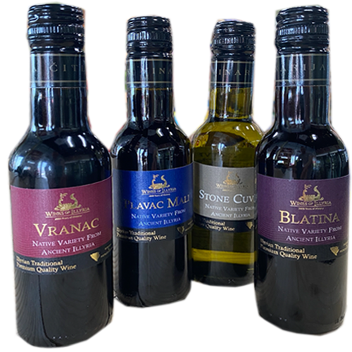Mini Tasting Bottle Bundle 187ml (Blatina, Plavac Mali, Stone Cuvee, Vranac) (Wines of Illyria)