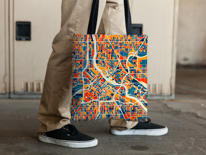 Minneapolis Map Tote Bag - Minnesota Map Tote Bag 15x15