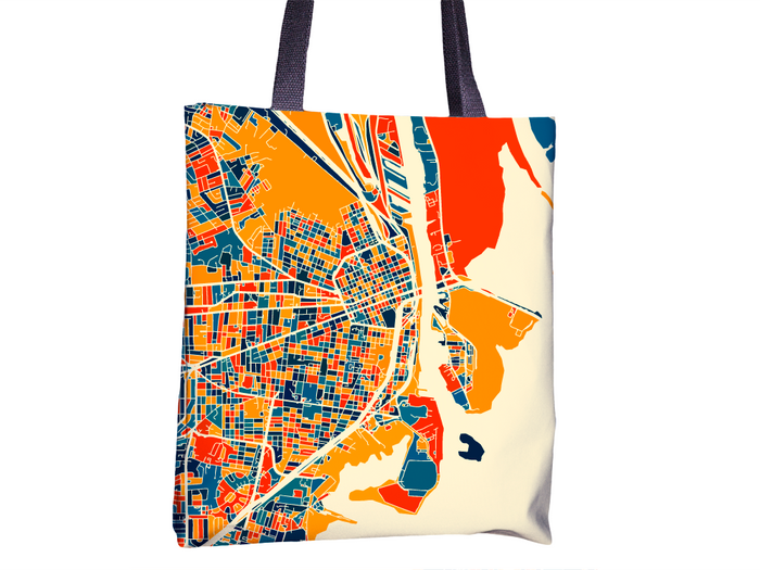 Mobile Map Tote Bag - Alabama Map Tote Bag 15x15