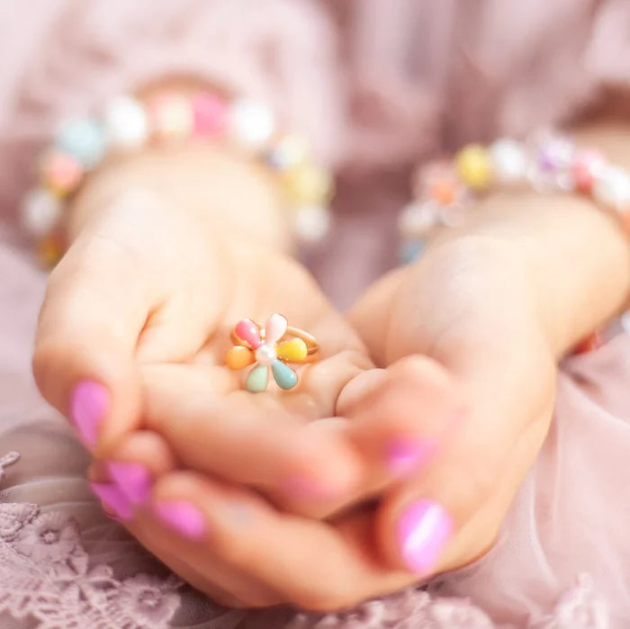 Mon Coco Adjustable Ring -  Rainbow Petal