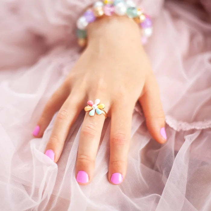 Mon Coco Adjustable Ring -  Rainbow Petal