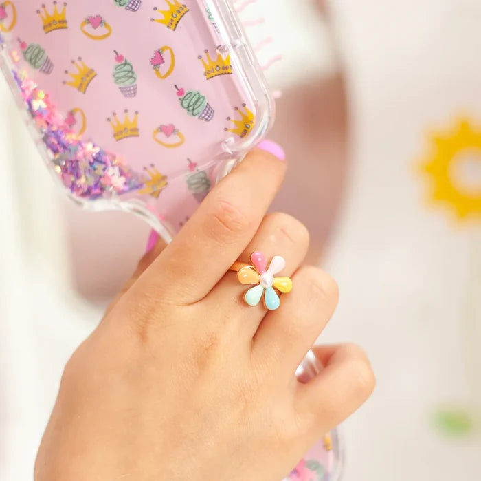 Mon Coco Adjustable Ring -  Rainbow Petal